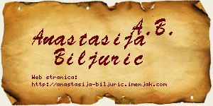 Anastasija Biljurić vizit kartica